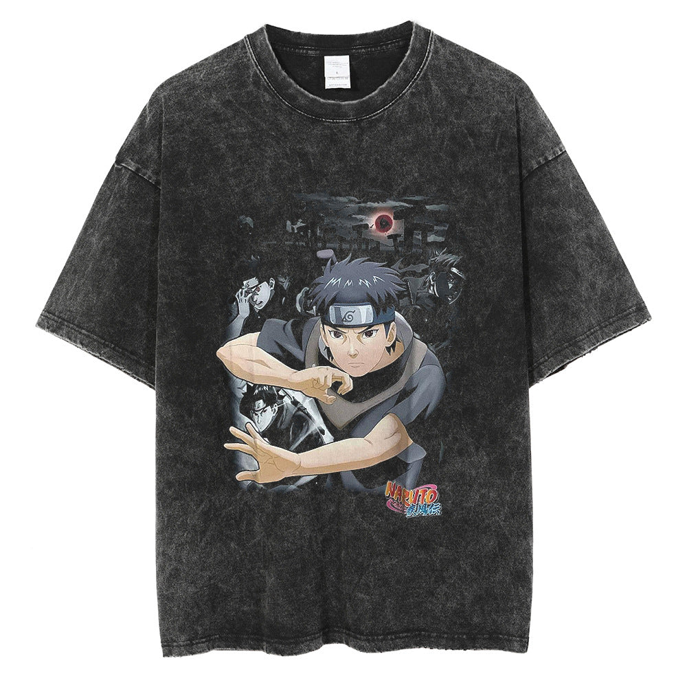 Retro Washed Anime Short Sleeve T-Shirt