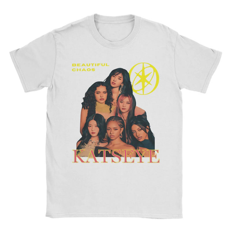 Casual Katseye Beautiful Chaos Cotton T-Shirt