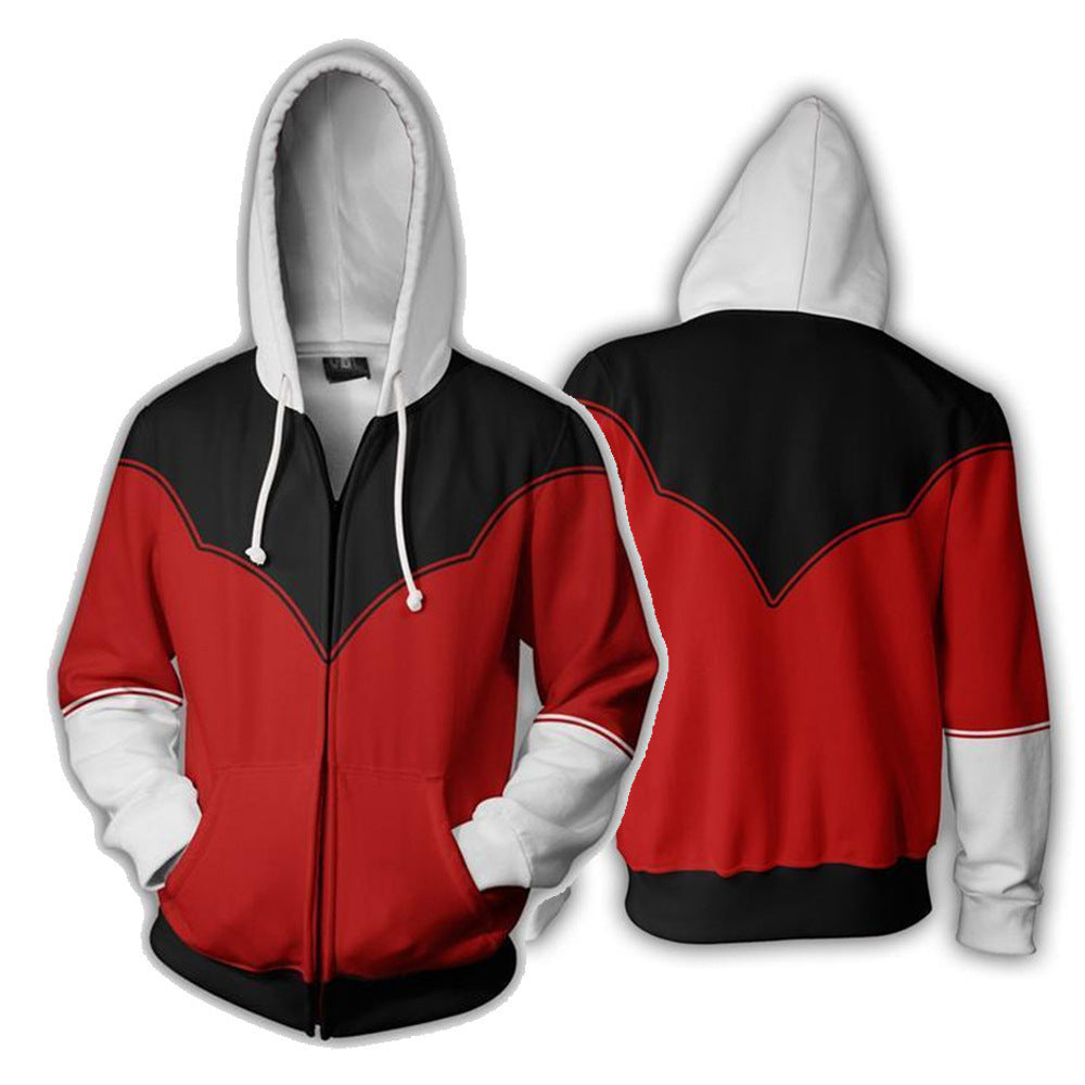 Saitama Digital Print Cosplay Zipper Hoodie