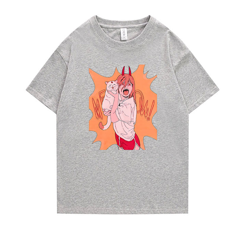 Unisex Anime Graphic Print Short-sleeved T-shirt