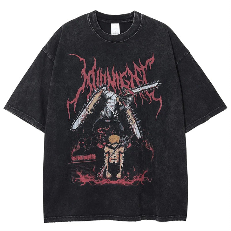Retro Anime Washed Short Sleeve T-Shirt