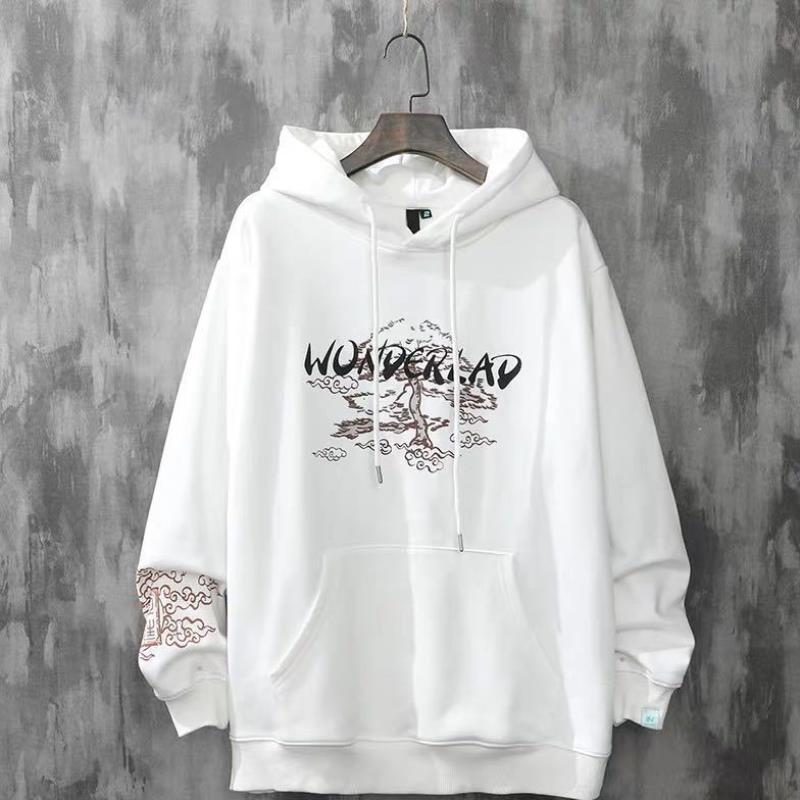 Trendy Men's Floral Loose Pullover Hoodie