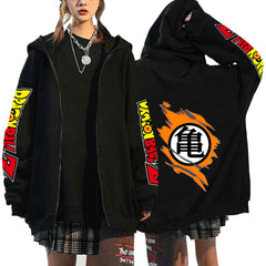 Trendy Anime Graphic Print Zipper Hoodie