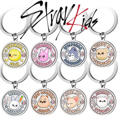 SKZ Printed Stainless Steel Keychain Pendant