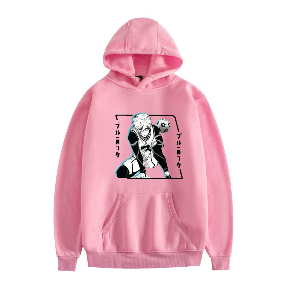 Unisex Anime Logo Printed Pullover Hoodie