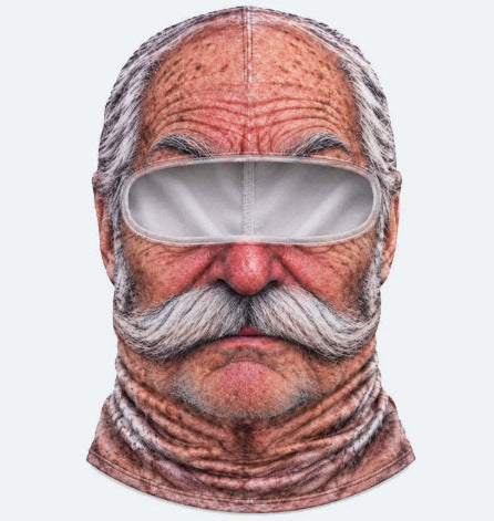 Funny Old Man 3D Ski Mask – Realistic Face Balaclava