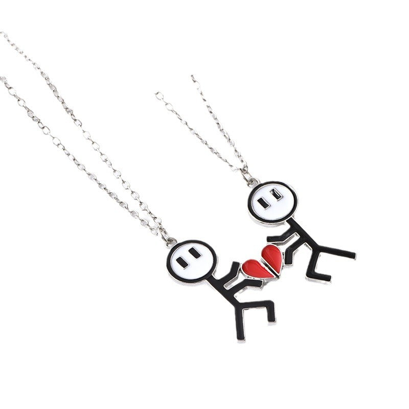 BEST FRIENDS Heart-shaped Pendant Necklace