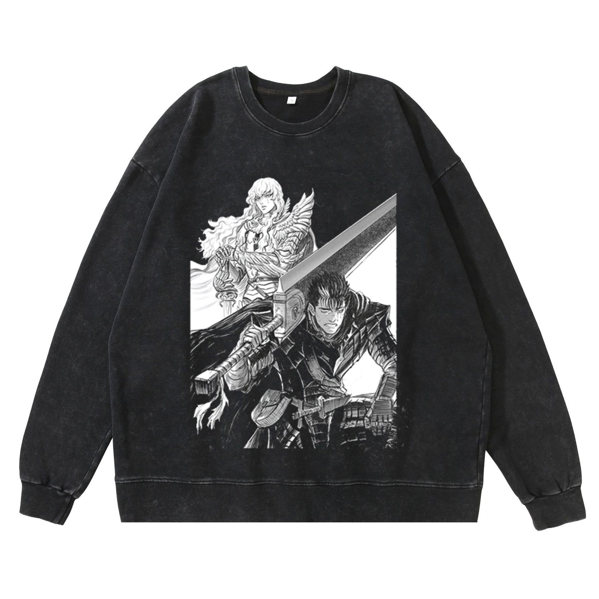 Vintage Anime Washed Crew Neck Sweatshirt