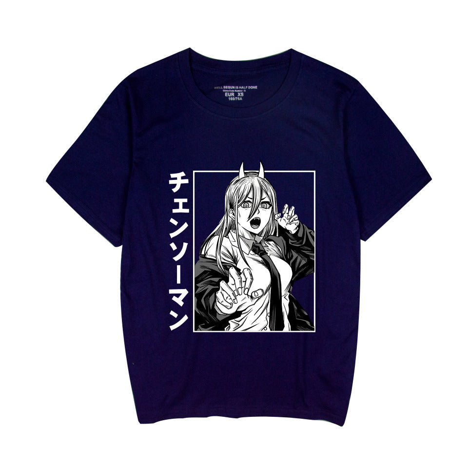 Women's Anime Graffiti Round Neck T-shirt