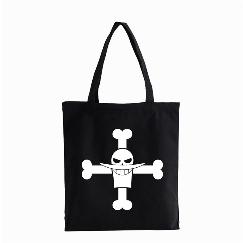 Trendy Luffy Printed Canvas Shoulder Tote Bag