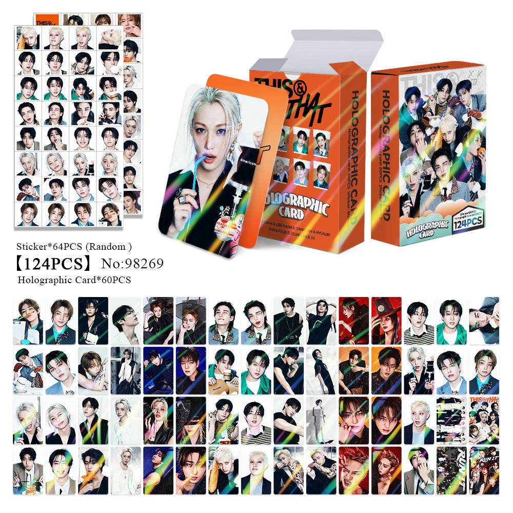 124PCS SKZ THIS & THAT Holographic Photocard Stickers