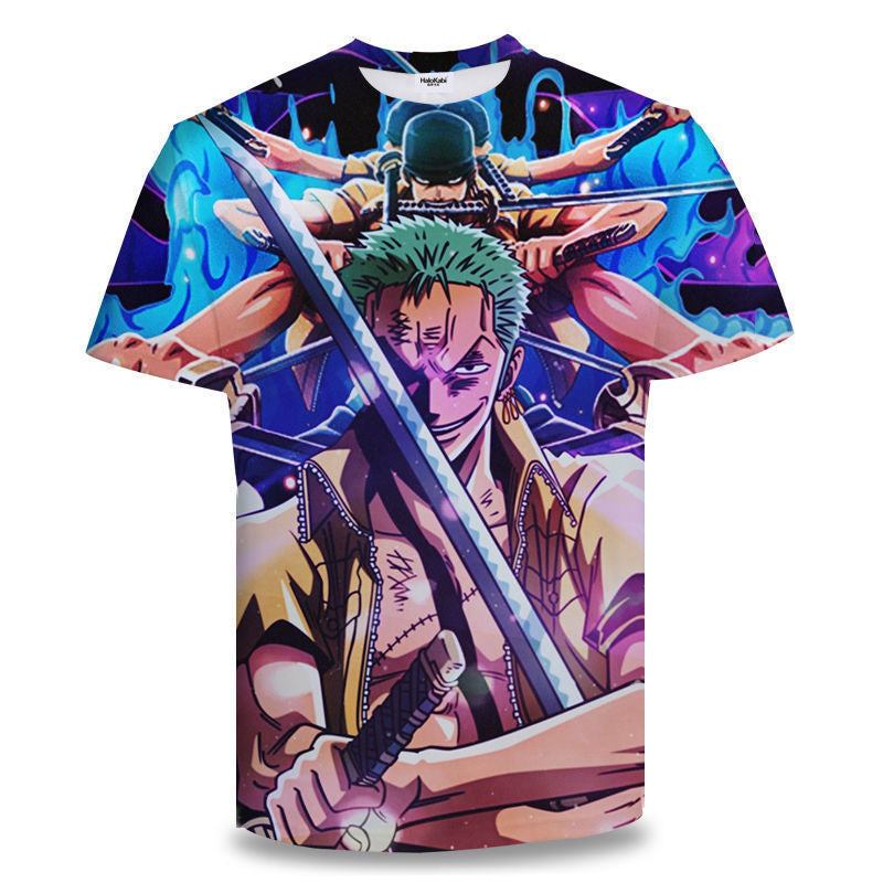 Men's Anime Digital Print Short-sleeved T-shirt