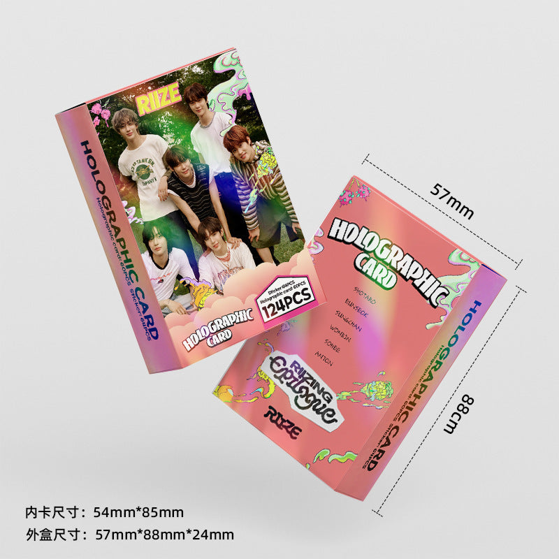 124pcs KPOP Holographic Cards