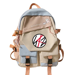 Trendy Korean Style Stitching Letter Print Backpack