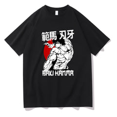 Unisex Casual Baki Hanma Print Loose Tee