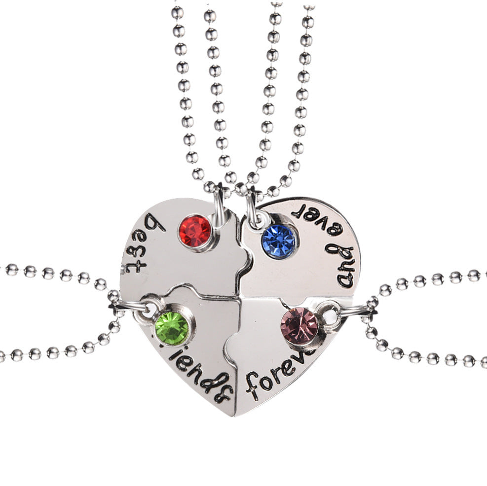 BEST FRIENDS Heart-shaped Pendant Necklace