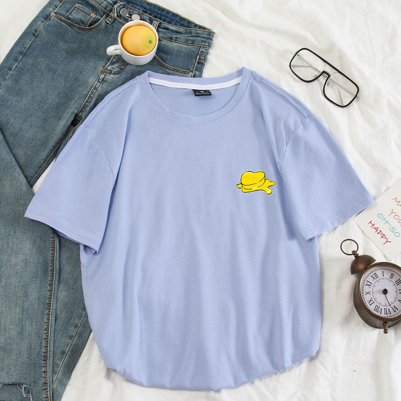Lovely BUTTER Short Sleeve Pullover Crew Neck T-Shirt