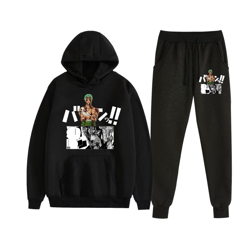 Unisex Luffy Anime Printed Hoodie Sports Pants