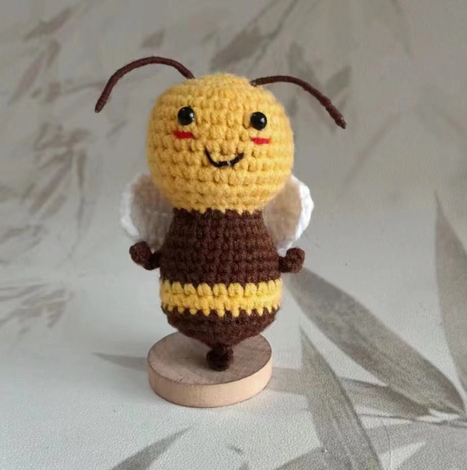 Knitted Bee Positive Doll Pendant