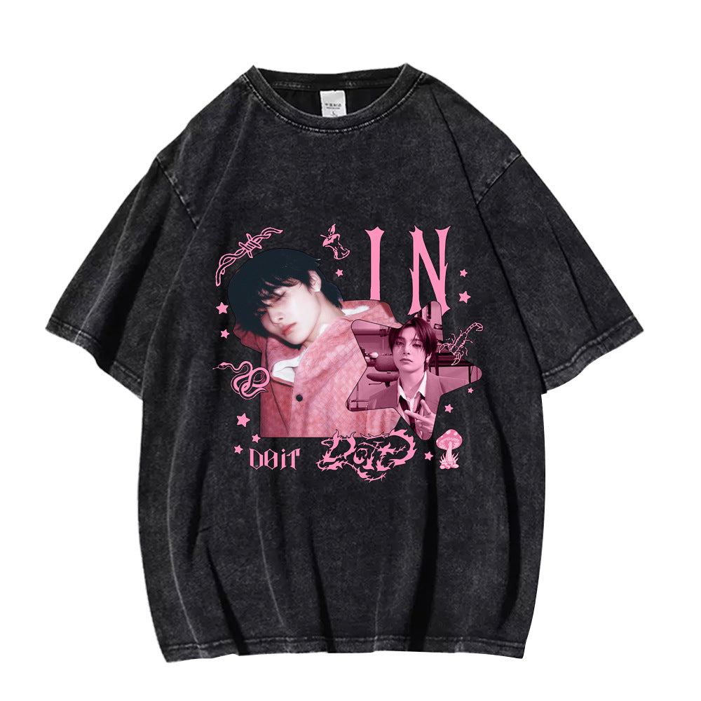 SKZ DO IT Album Poster Washed T-shirt Top