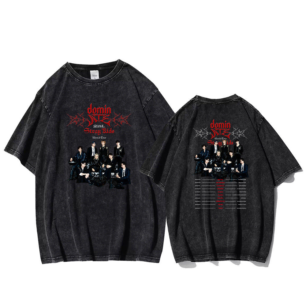 Unisex Kpop ATE Graphic Washed T-shirt
