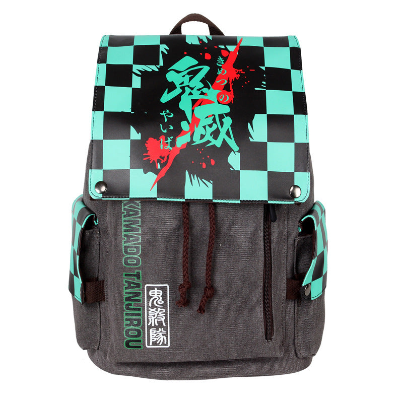 Trendy Anime Tanjirou Canvas Backpack