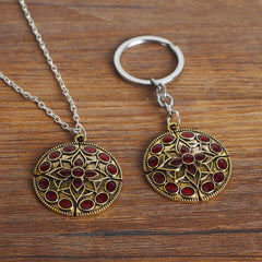 Game Red Amber Pendant Necklace Keychain