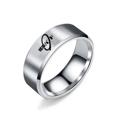 Anime Logo Stainless Steel Laser Ring