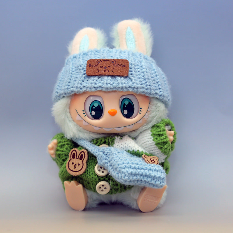 Knitted Sweater Hat Bag Doll Replacement Clothes Set