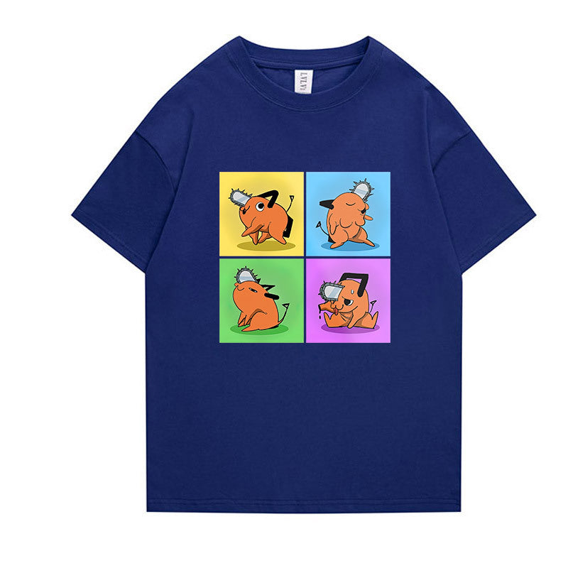 Unisex Pochita Anime Short Sleeve T-Shirt