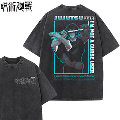 Retro Anime Washed Loose Cotton T-Shirt