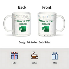 Excel Freak in The Sheets White Mug