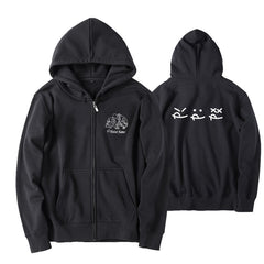 Unisex Kpop Graphic Hooded Cardigan Jacket