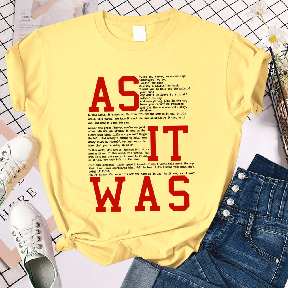 Women's Letter Printed Casual Loose T-shirt