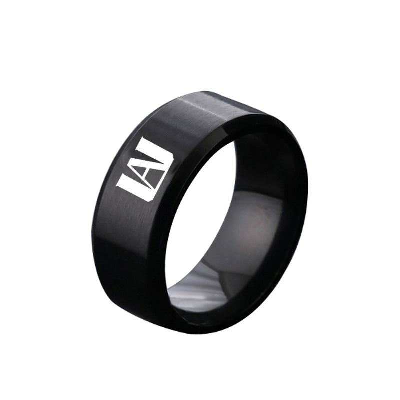 Trendy Anime Stainless Steel Laser Ring