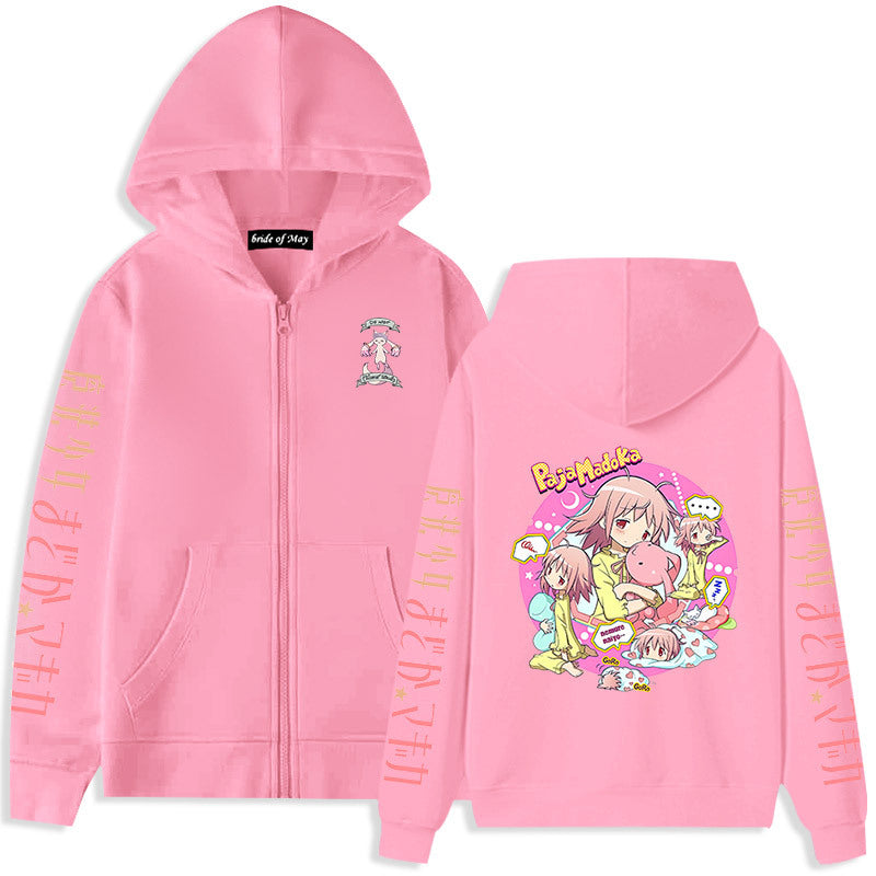 Lovely Girls Anime Print Zipper Hoodie