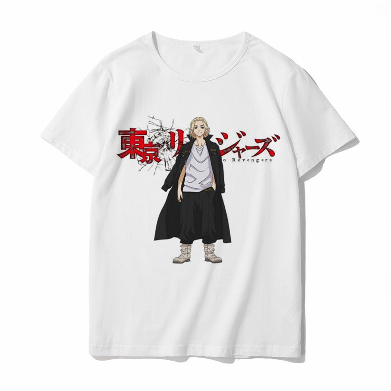Trendy Tokyo Anime Print Loose Short-sleeved T-shirt