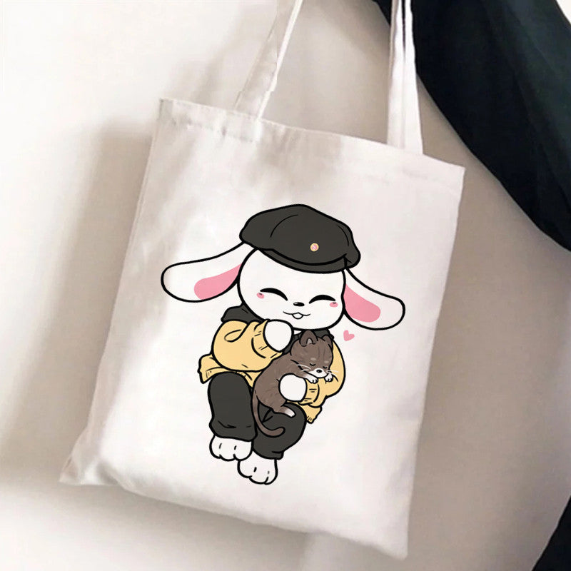 Cute Kpop Pattern Printed One Shoulder Canvas Bag