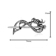 Ethereal Fantasy Sword Viking Dragon Hair Clip