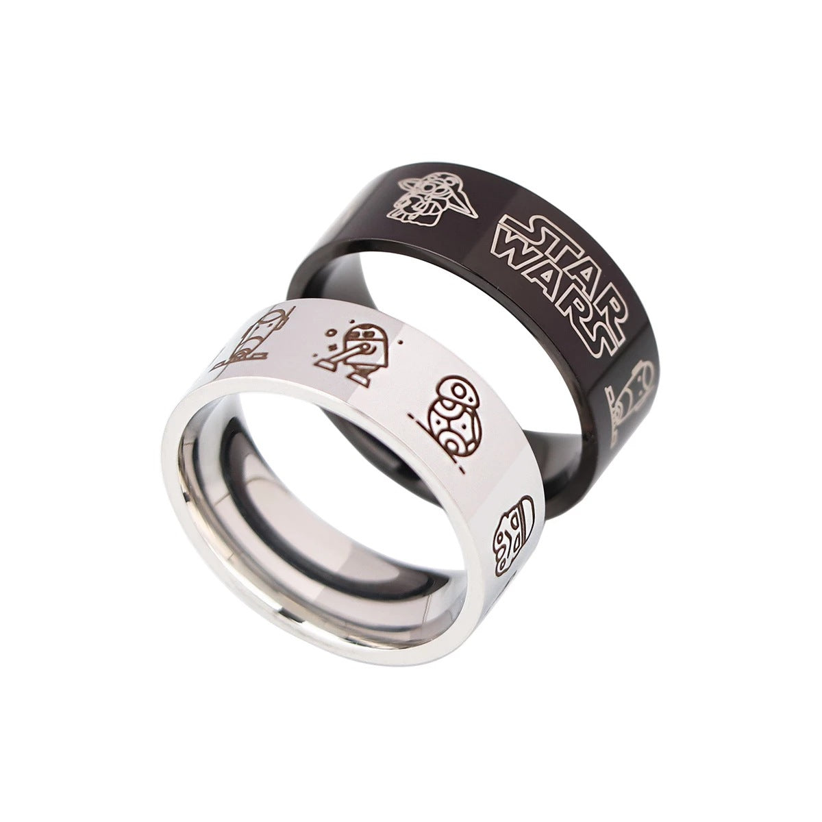 Chic Comic Stainless Steel Laser Ring