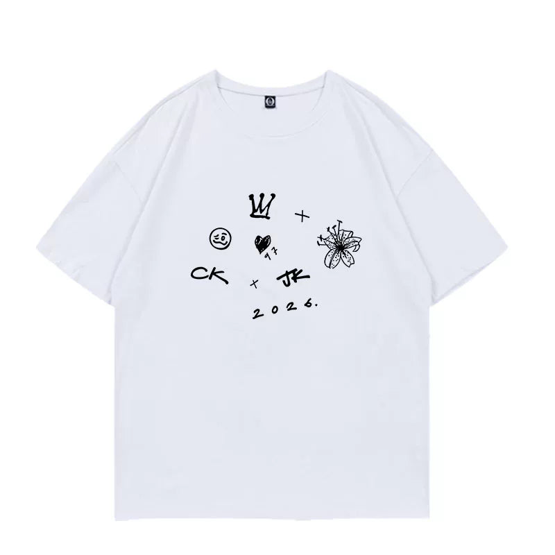 Jungkook Graffiti Cotton Round Neck T-shirt