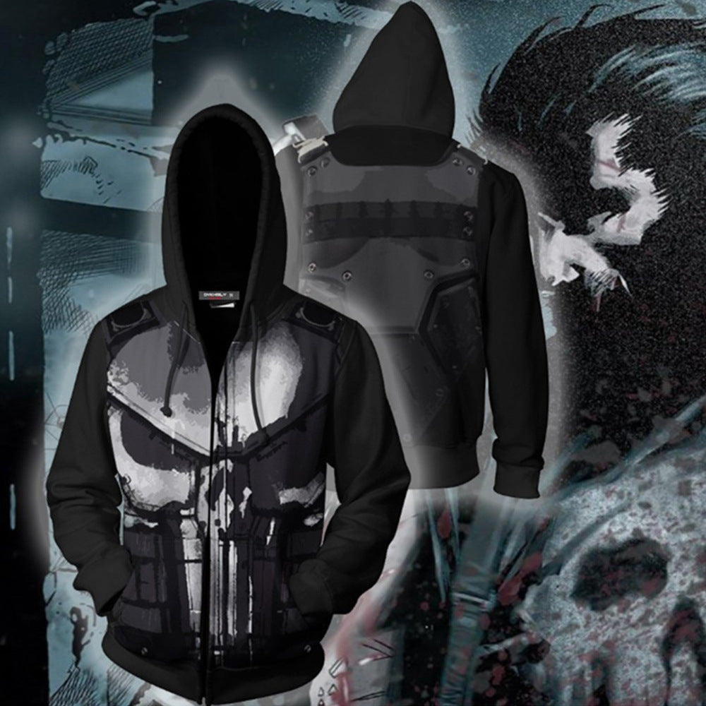 Unisex Punisher 3D Printed Casual Cosplay Hoodie