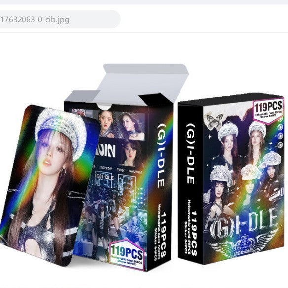 124pcs KPOP Holographic Cards