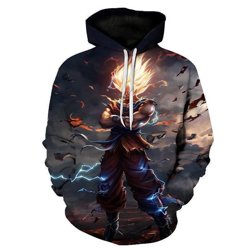 Casual 3D Anime Pattern Printed Pullover Hoodie