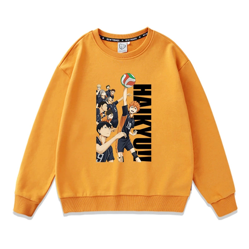 Trendy Casual Anime Crew Neck Pullover Top