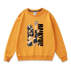 Trendy Casual Anime Crew Neck Pullover Top