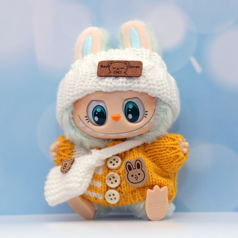 Knitted Sweater Hat Bag Doll Replacement Clothes Set