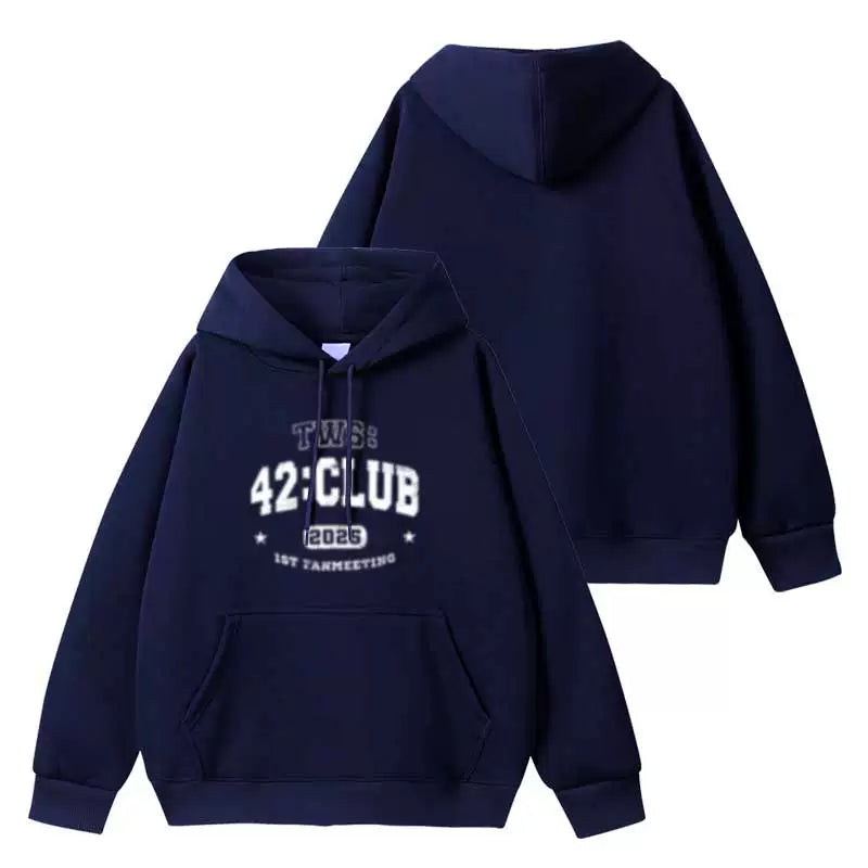 TWS 42CLUB Print Hoodie Baseball Jacket