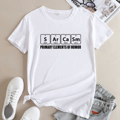 Creative Fun Letter Cotton Women's T-shirt