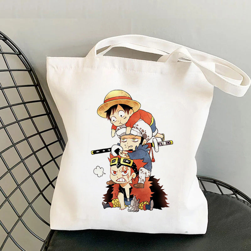 Wanted Luffy Printed Canvas Shoulder Bag